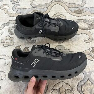 On Cloudrunner Waterproof Shoes Womens Size 10 Black CloudTec Running Sneakers